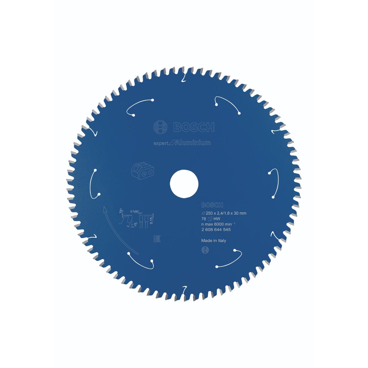 Lame de scie circulaire Bosch Expert for Aluminium pour scies sans fil, 254 x 2,4/1,8 x 30, 78 dents
