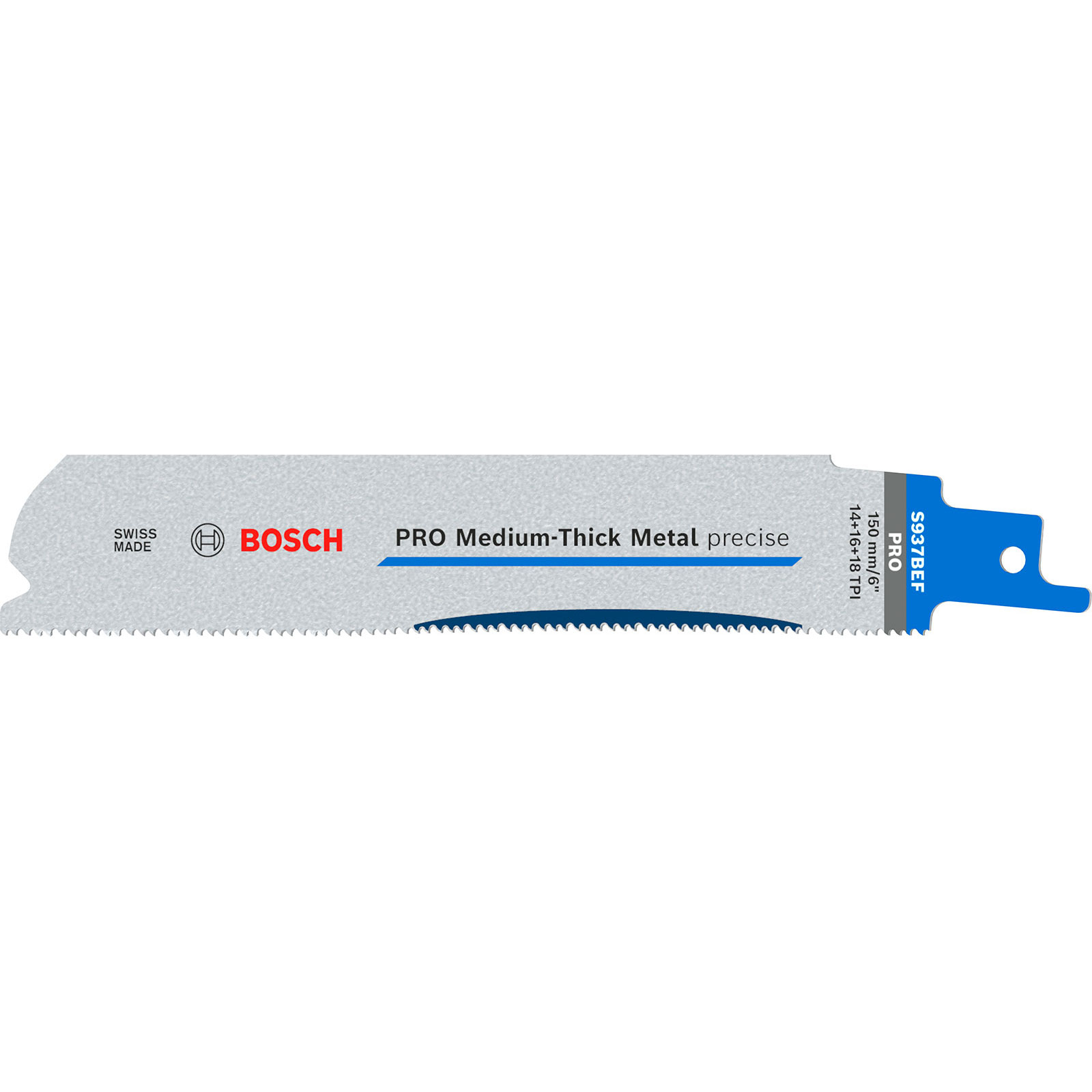 Lame de scie sabre Bosch PRO Medium-Thick Metal precise S937BEF, 1,1 x 25 x 150 mm, 5 pièces — lot de 5 pièces