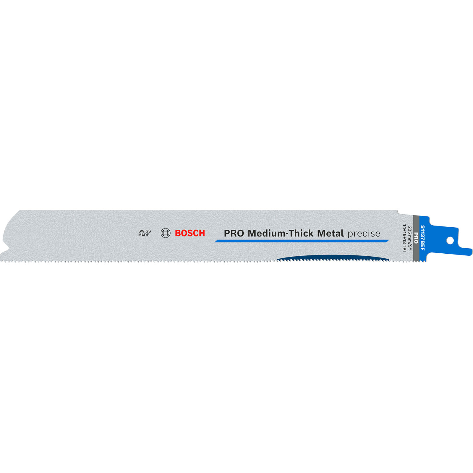 Lame de scie sabre Bosch PRO Medium-Thick Metal precise S1137BEF, 1,1 x 25 x 225 mm, 5 pièces — lot de 5 pièces