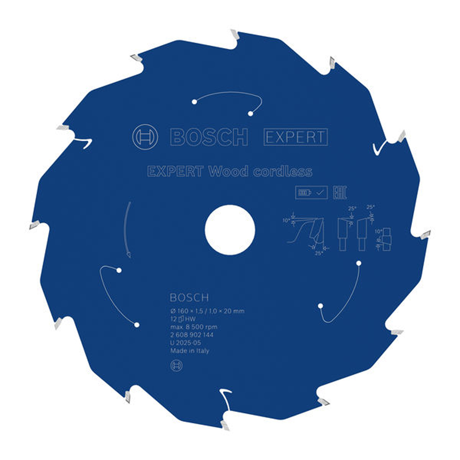 Lame de scie circulaire Bosch EXPERT Wood, 160x20 mm, Z12