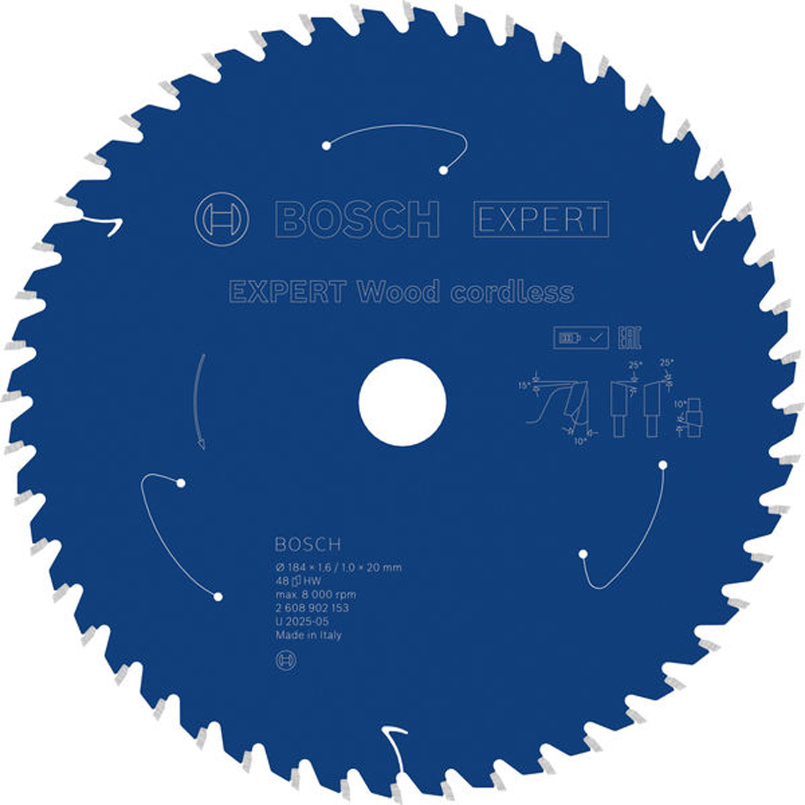 Lame de scie circulaire Bosch EXPERT Wood, 184x20 mm, Z48