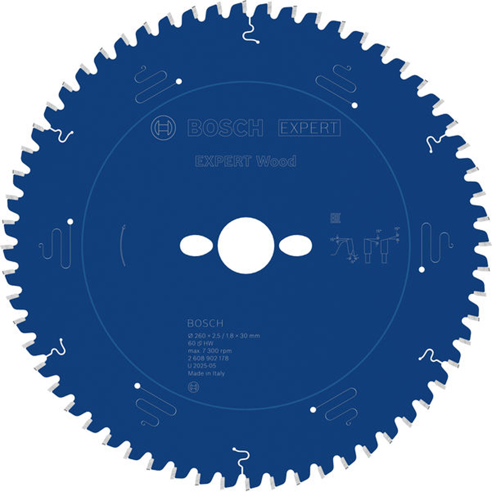 Lame de scie circulaire Bosch EXPERT Wood, 260x30 mm, Z60