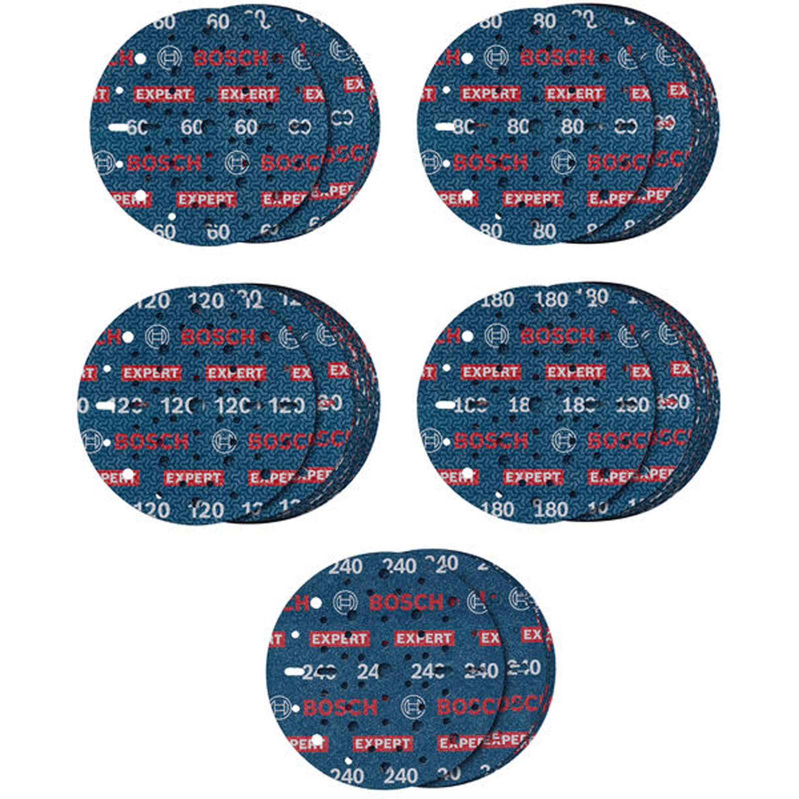 Jeu de disques de ponçage O780 Folienschleifscheiben 150 mm de Bosch EXPERT (55 pièces)
