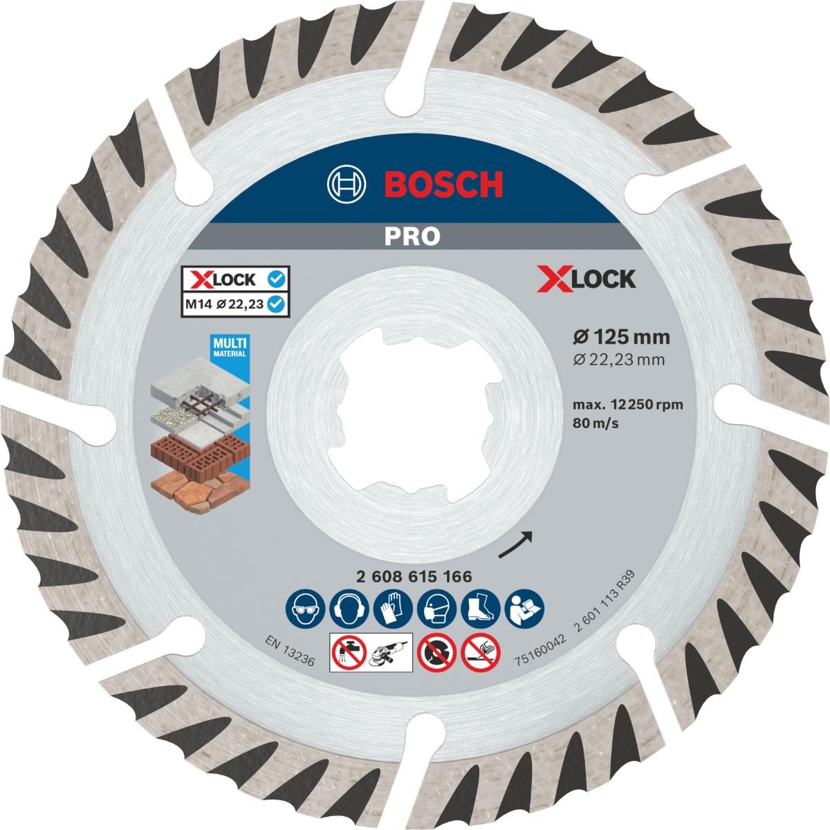 Bosch PRO Disque diamant multi-matériaux X-LOCK, 125 x 22,23 mm - 2608615286