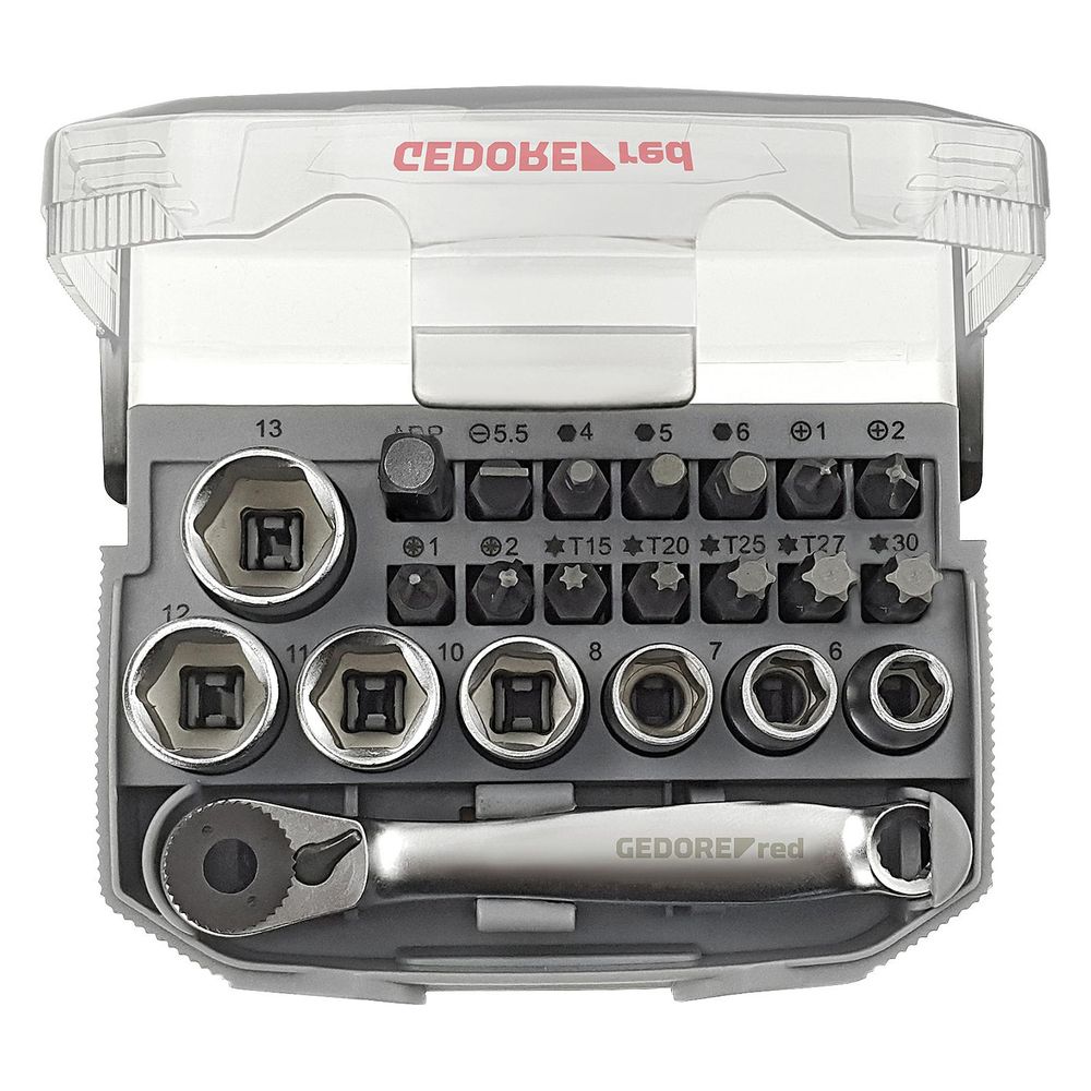 Set de douilles à cliquet Gedore Red, 23 pièces, 1/4", 25 mm