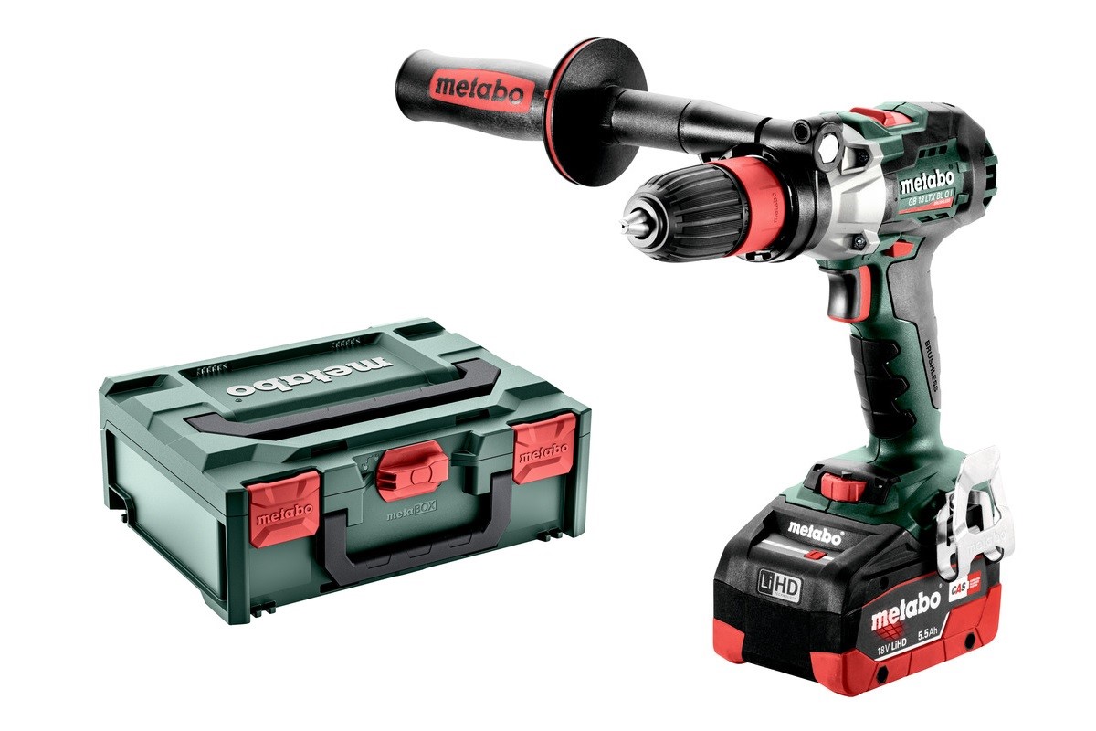 Robinette à batterie Metabo GB 18 LTX BL Q I, 2x5,5Ah LiHD + chargeur dans metaBOX 145 L