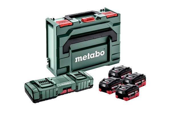 Set de base Metabo 4x batteries LiHD 18 V 10,0 Ah Li-Ion système CAS (685143000) + ASC 145 DUO chargeur double + metaBOX