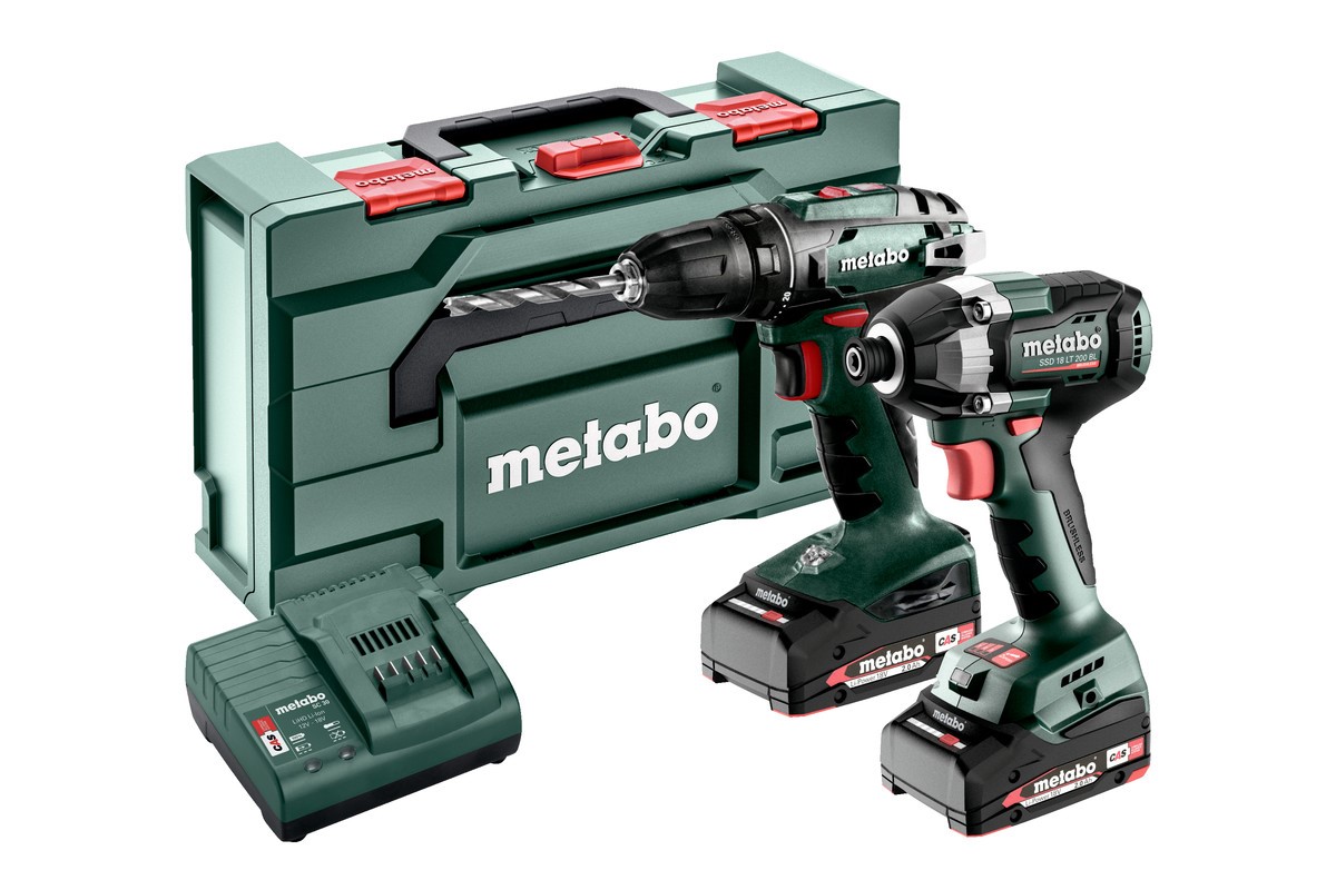 Set combo batterie Metabo 2.8.1 18V BS 18 + SSD 18 LT 200 BL - metaBOX 145 L