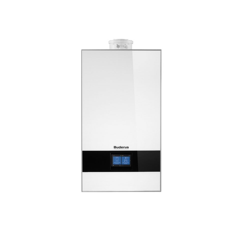 Buderus Logamax plus GB182i.2-15 W H, chaudière à condensation gaz, 15 kW, gaz naturel H, vanne 3 voies, blanc