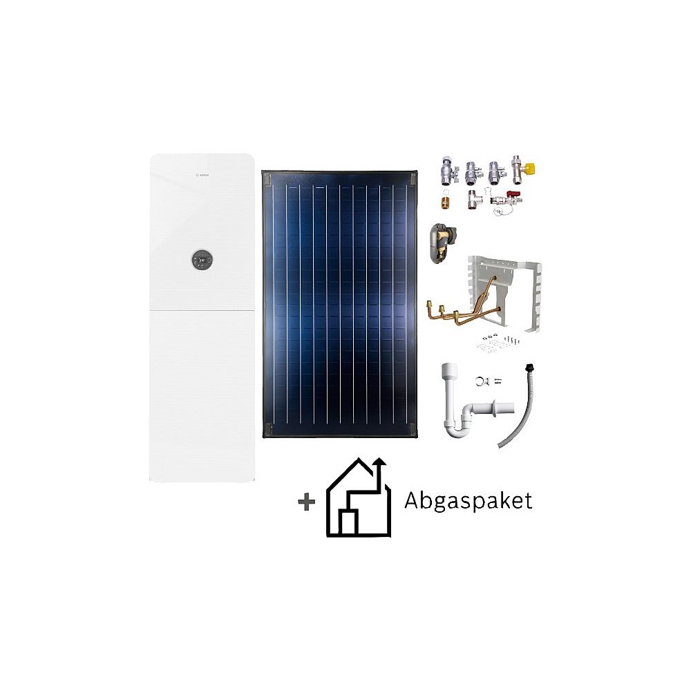 Bosch pack premium gaz à condensation Condens Bopa GC-P5309, GC5300i WM 24/210 SO, 24 kW, 2x collecteur FKC-Kollektor, C33x, Noir