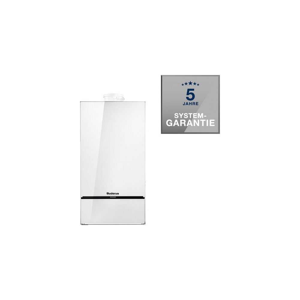Pack Buderus Logaplus W42, chaudière à condensation gaz GB182i.2-35, 35 kW, gaz naturel H, ballon d'eau chaude SU300.5 S-B, BC400, BU-H 50 L, 1 circuit, blanc
