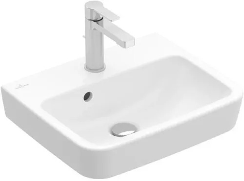 Villeroy & Boch Lavabo O.novo 500x370mm angulaire 1 trou de robinetterie avec trop-plein Blanc Alpin CeramicPlus