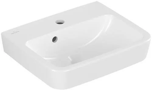 Lavabo Villeroy & Boch O.novo 450x370mm angulaire 1 trou de robinetterie avec trop-plein Blanc Alpin