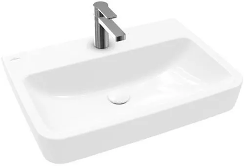 Villeroy & Boch Lavabo O.novo 650x460mm angulaire 1 trou de robinetterie sans trop-plein Blanc Alpin