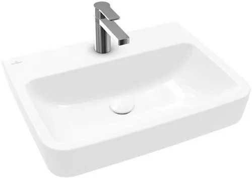 Lavabo Villeroy & Boch O.novo 600x460 mm angulaire 1 trou de robinetterie sans trop-plein poli blanc Alpin