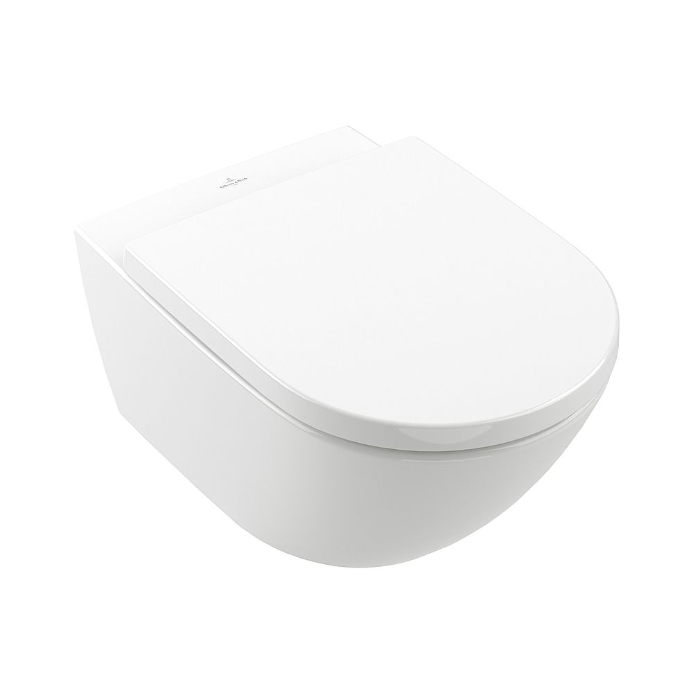 WC suspendu Villeroy & Boch Subway 3.0 370x560x360mm Ovale sortie horizontale avec TwistFlush, Blanc Alpin