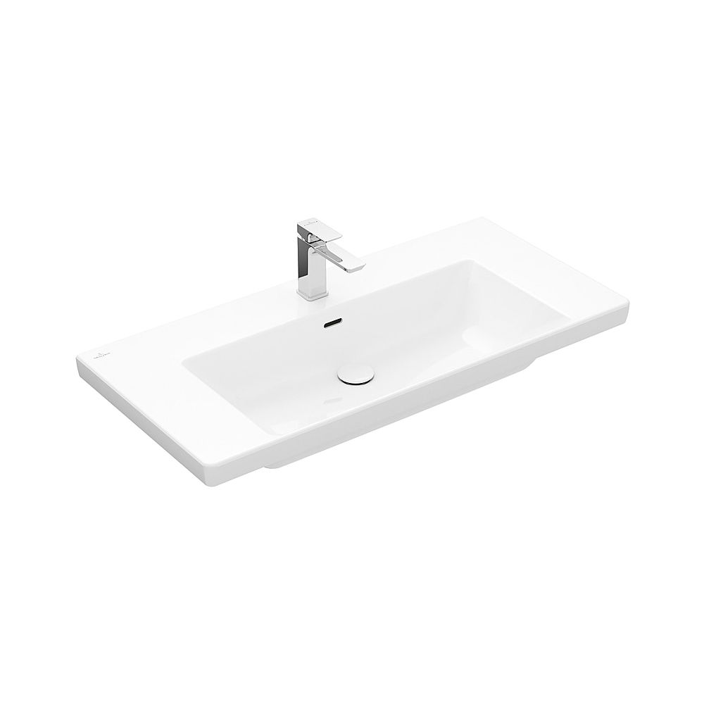 Villeroy & Boch meuble-lavabo Subway 3.0 1000x470mm rectangulaire 1 trou de robinet sans trop-plein blanc Alpin CeramicPlus