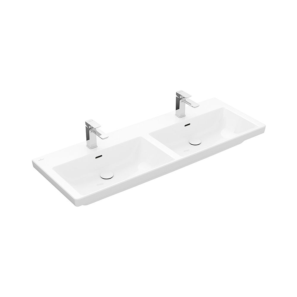 Villeroy & Boch Lavabo double de meuble Subway 3.0 1300x470mm rectangulaire sans trop-plein Stone White CeramicPlus