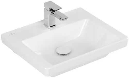 Lavabo Villeroy & Boch Subway 3.0 FG 500x400mm rectangulaire 1 trou de robinetterie sans trop-plein blanc Alpin