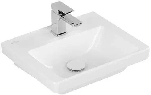 Villeroy & Boch Lavabo Subway 3.0 FL 450x370mm rectangulaire 1 trou de robinetterie sans trop-plein Stone White CeramicPlus