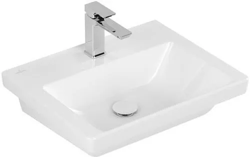 Villeroy & Boch Lavabo Subway 3.0 550x440mm rectangulaire 1 trou de robinetterie sans trop-plein Blanc Alpin CeramicPlus