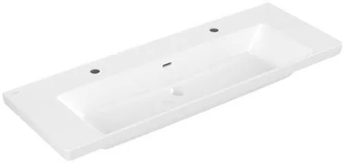 Villeroy & Boch meuble-lavabo Subway 3.0 1300x470 mm rectangulaire 2 trous de robinet avec trop-plein blanc Alpin