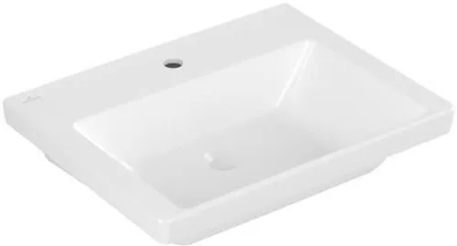 Villeroy & Boch Lavabo Subway 3.0 600x470mm rectangulaire 1 trou de robinetterie sans trop-plein Stone White CeramicPlus