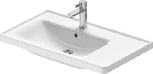 Duravit D-Neo lavabo 480x800x165mm, blanc brillant, rectangulaire, 1 lavabo L, avec trop-plein, 1 trou