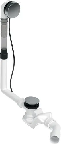 Garniture de trop-plein et d'évacuation Duravit, chromé brillant, Quadroval, longueur de câble Bowden 530 mm, Ø du bouchon d'évacuation 52 mm
