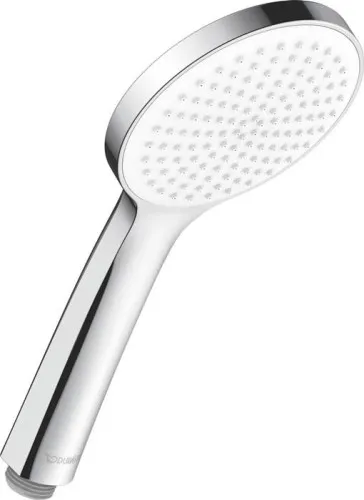 Pommeau de douche Duravit, chromé, Ø 110 mm, jet Rain, débit 15 l/min à 3 bar, picots en silicone