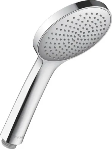Pommeau de douche Duravit, chromé, Ø 110 mm, type de jet Pluie, débit à 3 bar 19,5 l/min, picots en silicone
