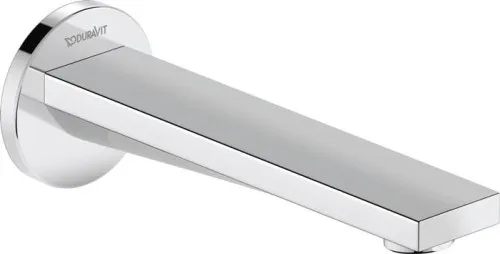 Écoulement de baignoire Tulum by Starck de Duravit, montage apparent, chrome brillant, rosace ronde, portée 171 mm, 32 l/min