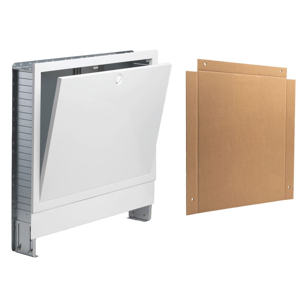 Armoire de distribution Kermi x-net pré-montée US110DS Komfort VT9, raccordement à gauche, robinet à tournant sphérique d'angle, protection antivol, profondeur 110 mm, RL2