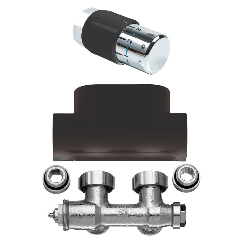 Kermi Bloc vanne combiné coudé, Noir Soft, ZV03090002