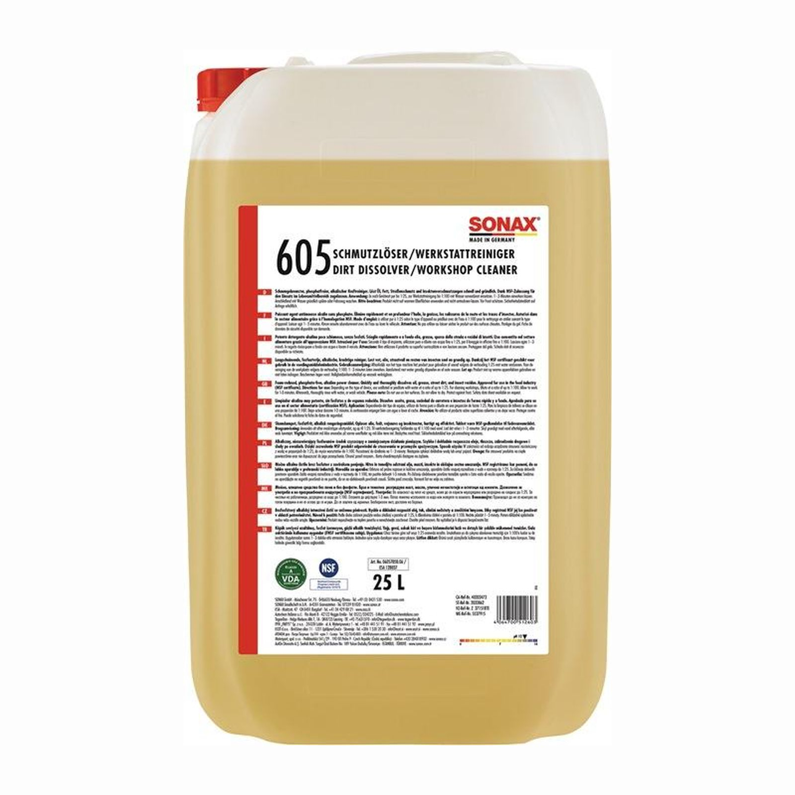 Dégraissant/Nettoyant atelier Sonax (concentré 1:20) 25 l