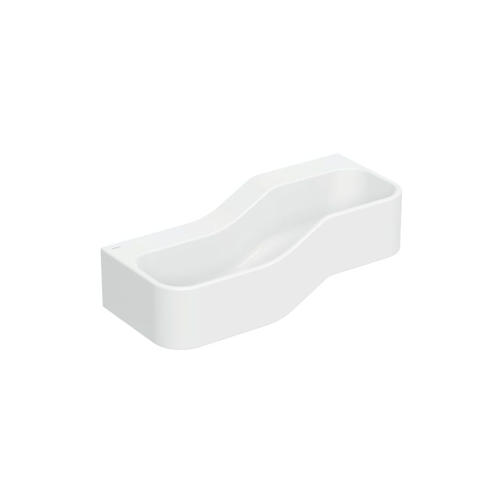 Geberit GE Bambini aire de jeux/lavage B:90cm 2 lavabos, bac plus profond à gauche, sans trou de robinet, blanc