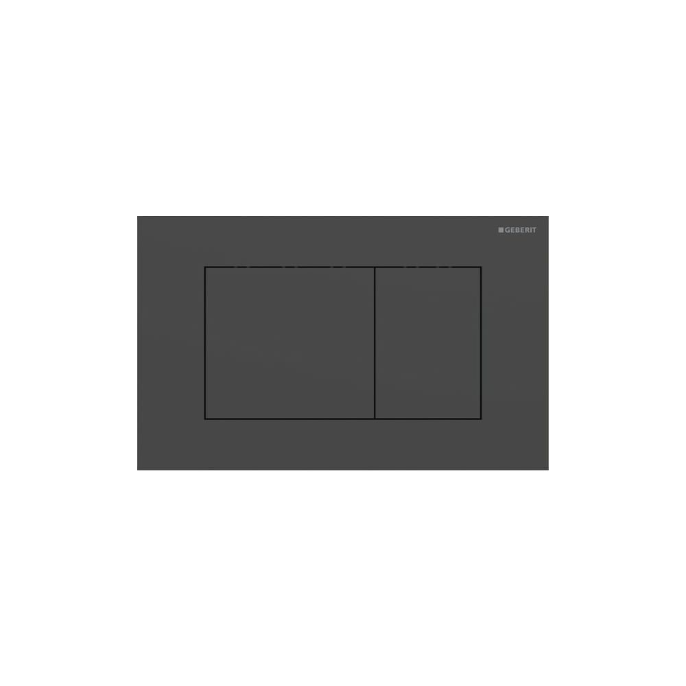 Plaque de commande Geberit Sigma40, rectangulaire, à double touche, noire mate, revêtement Easy to Clean
