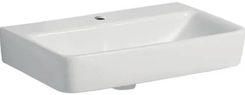 Geberit Renova Compact Lavabo, 60x37 cm, trou de robinetterie, sans trop-plein, Blanc