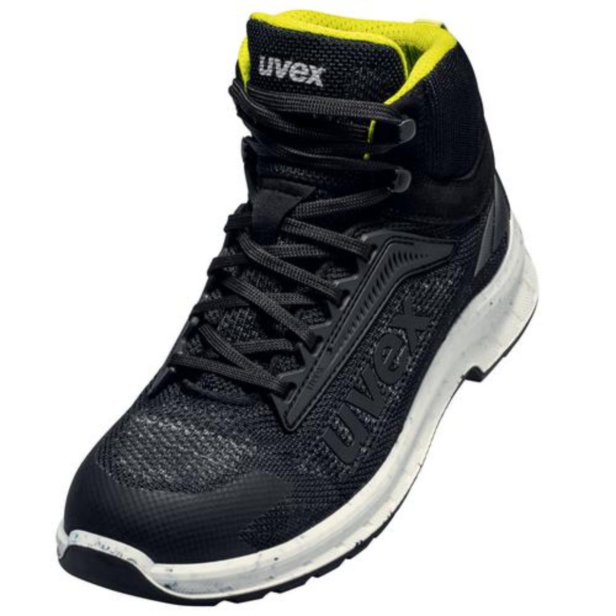 Chaussure de sécurité uvex 2 trend S1PS, modèle lacets, noir et jaune, pointure 40
