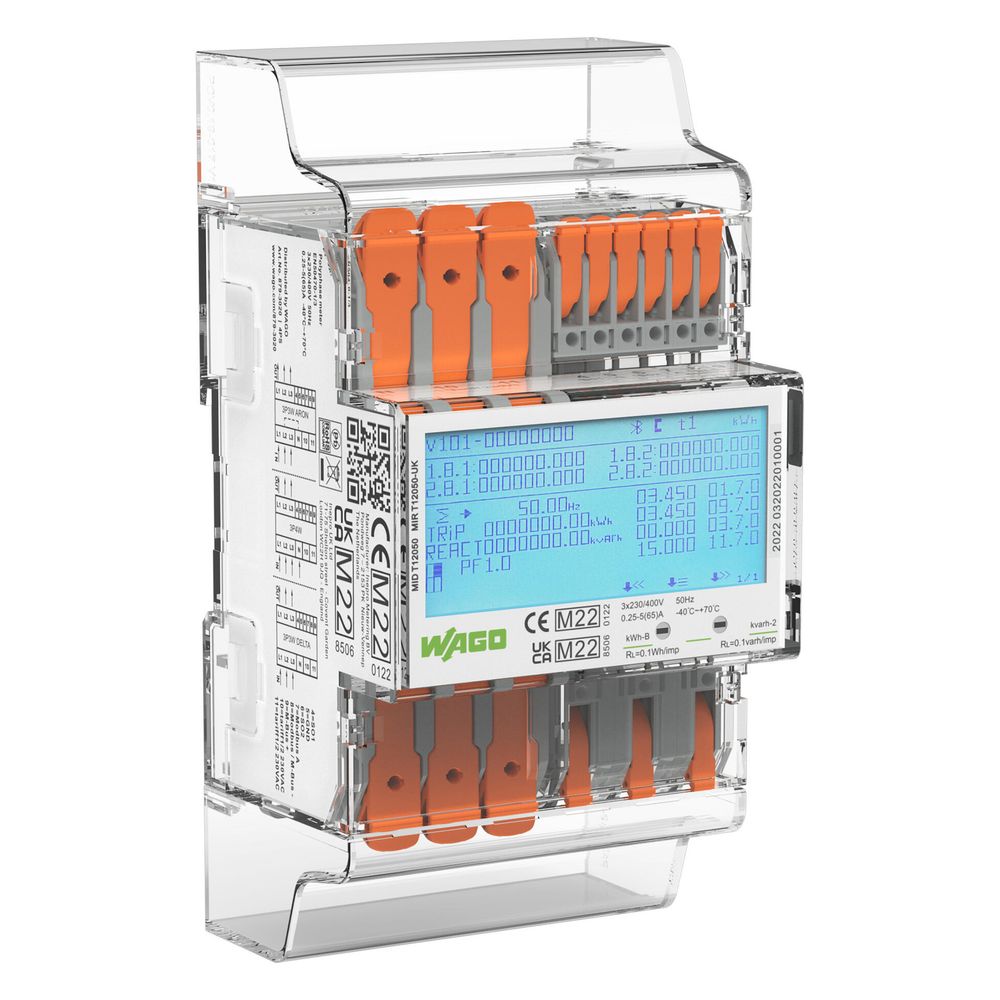 Compteur d'énergie Wago 879-3020, 65 A, 3x230/400 V, Modbus/M-Bus, PC 940 A