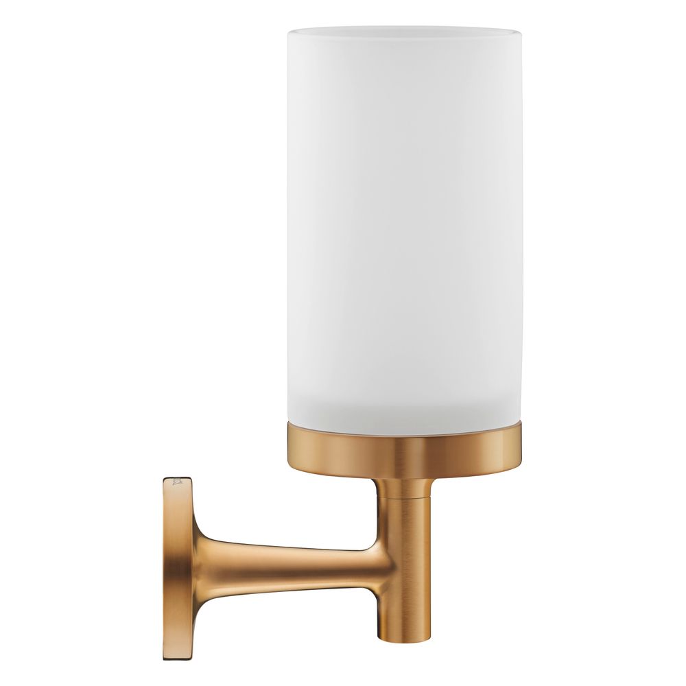 Gobelet de lavage Duravit Starck T, fixation murale, position centrale avant, 65x98x173 mm, bronze brossé, verre blanc mat