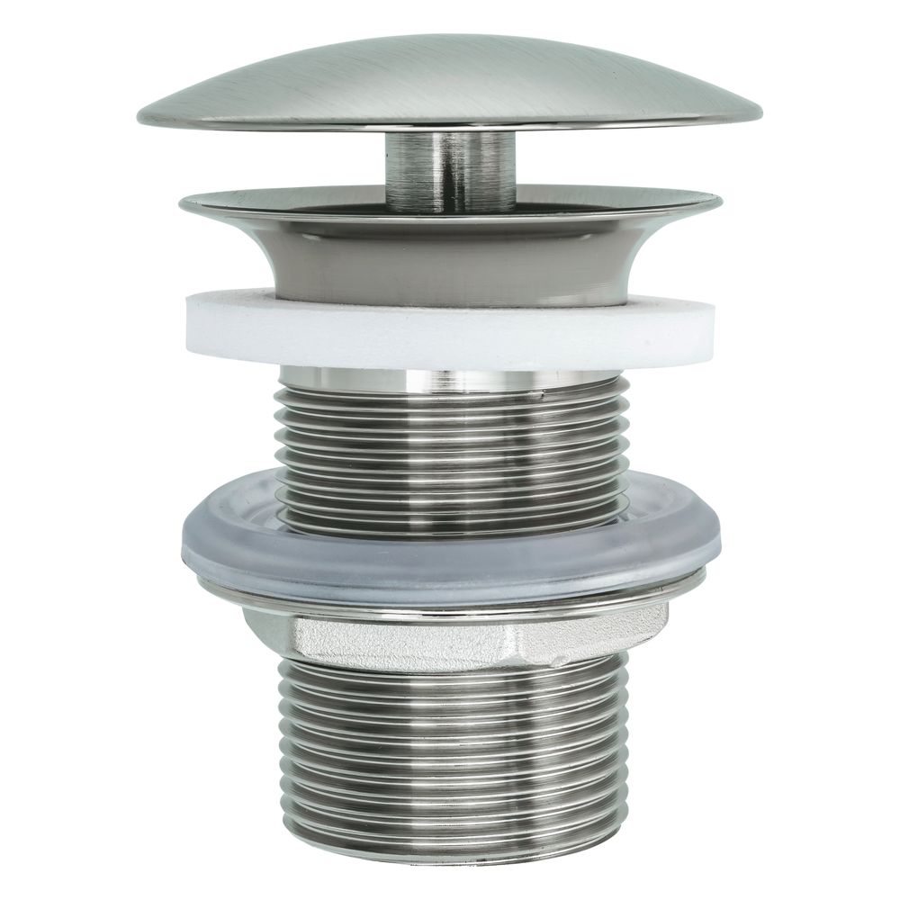 Duravit Robinet à tige universel, acier inoxydable brossé, lavabo sans dépassement hauteur 75 mm, couvercle de robinet en laiton, Ø 72 mm