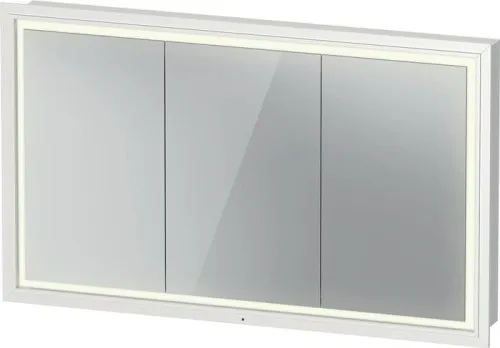 Duravit L-Cube Meuble miroir encastrable 155x1200x700 mm, blanc, 3 portes G, 4 étagères en verre, 52W, prise intégrée J