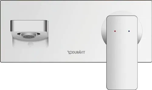 Duravit Manhattan Mitigeur monocommande pour lavabo noir mat, encastré, porte-à-faux 189 mm, chromé, hauteur 100 mm, 5,5 l/min, levier