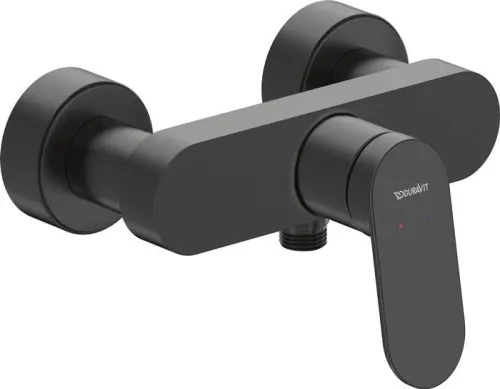Duravit Wave Mitigeur monotrou apparent, noir mat, débit 24 l/min, raccords S, 1/2", entraxe 150 mm ± 15 mm, clapet anti-retour