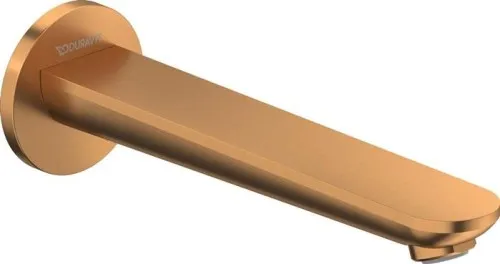 Écoulement de baignoire Wave de Duravit, montage mural, bronze brossé, rosace ronde, portée 202 mm, 25 l/min