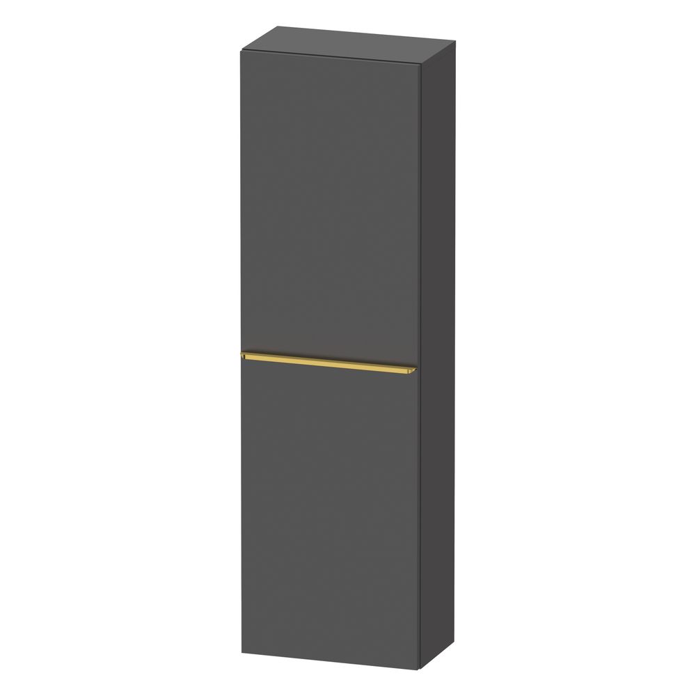 Duravit D-Neo meuble de salle de bain semi-haut, décor 240x400x1320mm, Graphit Matt, 1 porte à gauche, 4 étagères en verre, poignée or