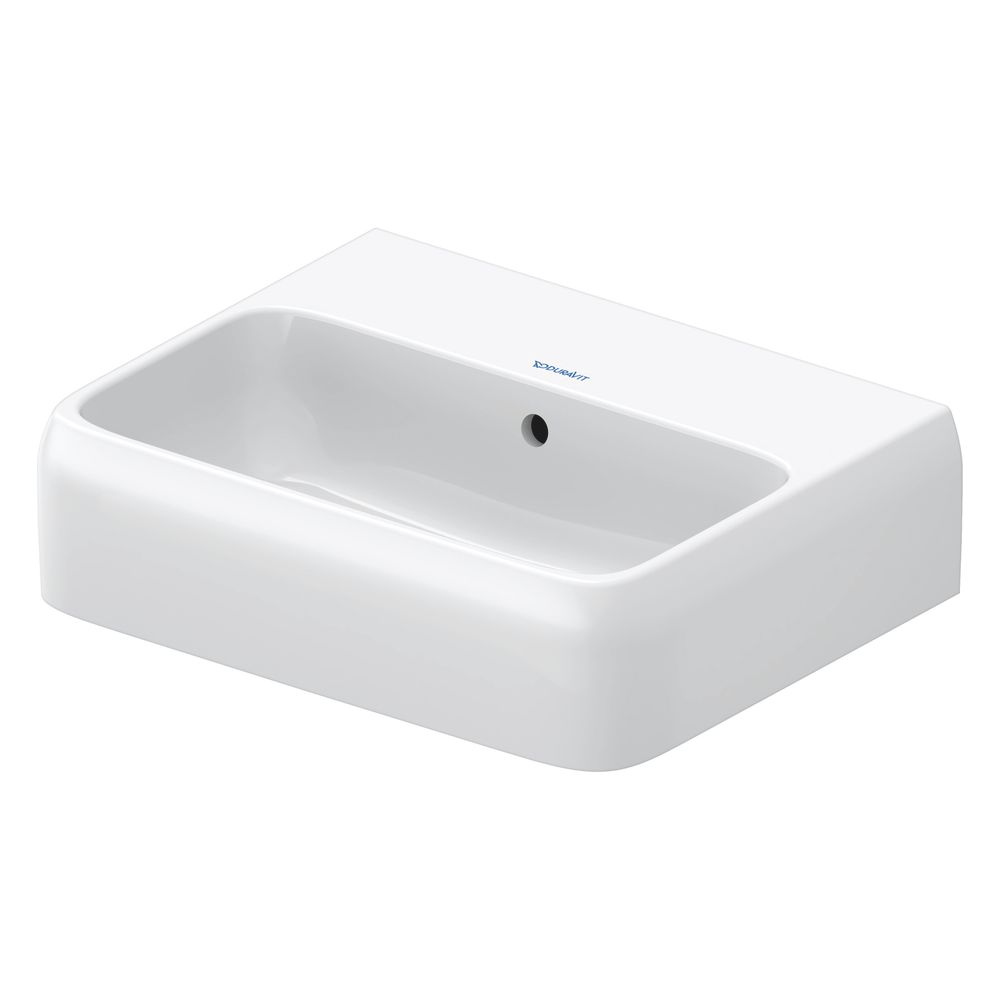 Duravit Qatego lavabo 350x450x145mm, blanc brillant, rectangulaire, 1 emplacement de lavage centré, sans trou de robinetterie, avec trop-plein