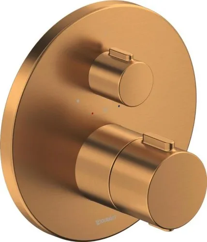 Robinetterie thermostatique Duravit Thermostat sous-encastré, 1 utilisateur, Bronze brossé 20, 5 l/min, Rosace ronde, Rosace 170 mm