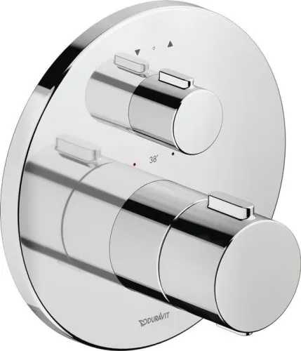 Duravit Thermostat Mitigeur thermostatique encastré, 2 utilisateurs, chrome, 20,5 l/min, rosace ronde, rosace 170 mm